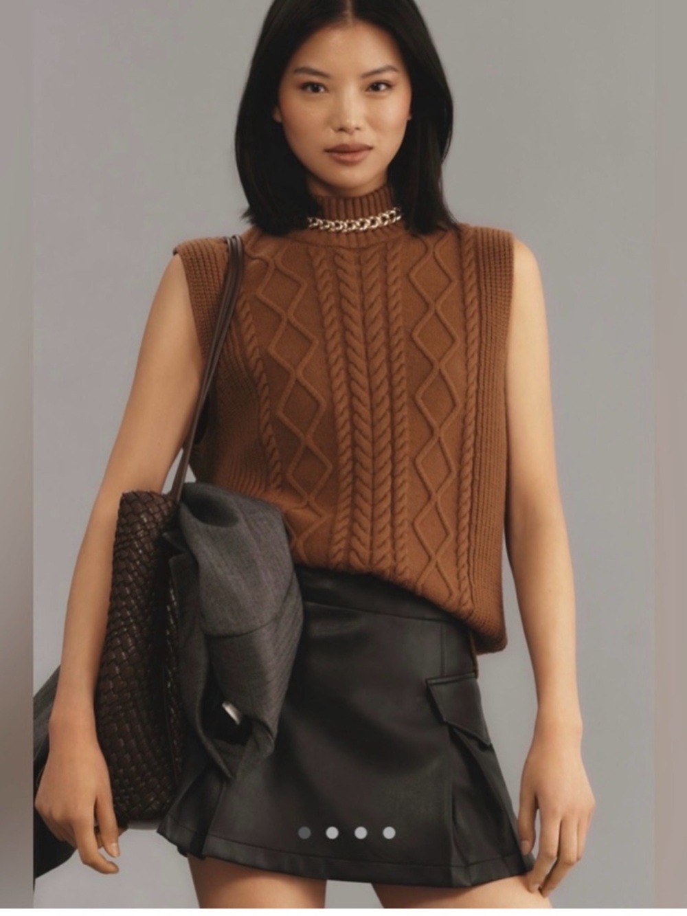 Anthropologie Faux Leather Skort